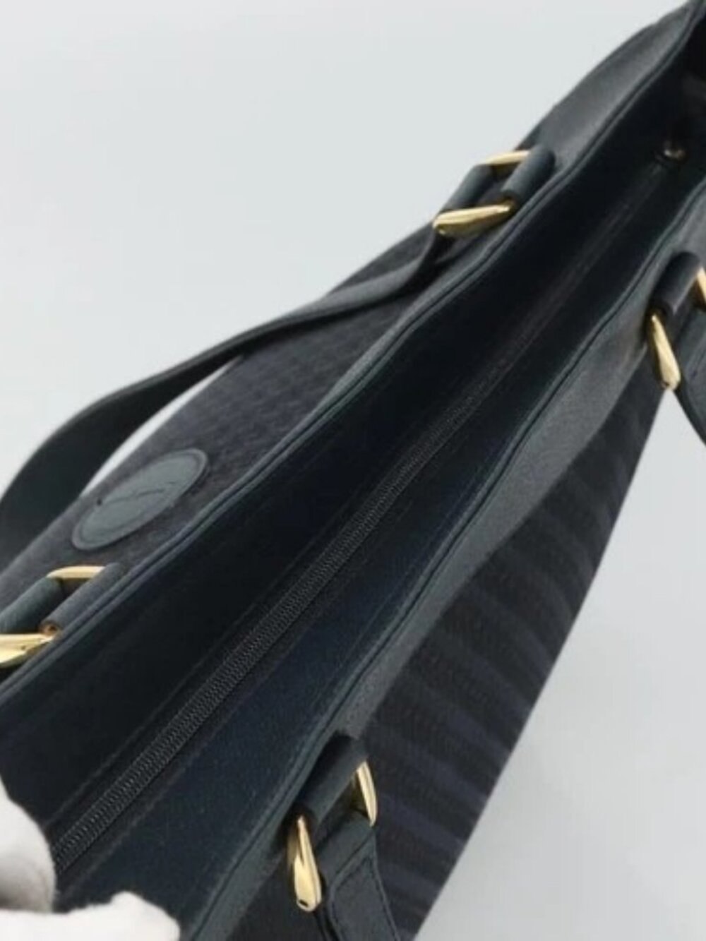 GUCCI Tote Bag Canvas Navy Gold 001 865 1525 - Picture 6 of 15